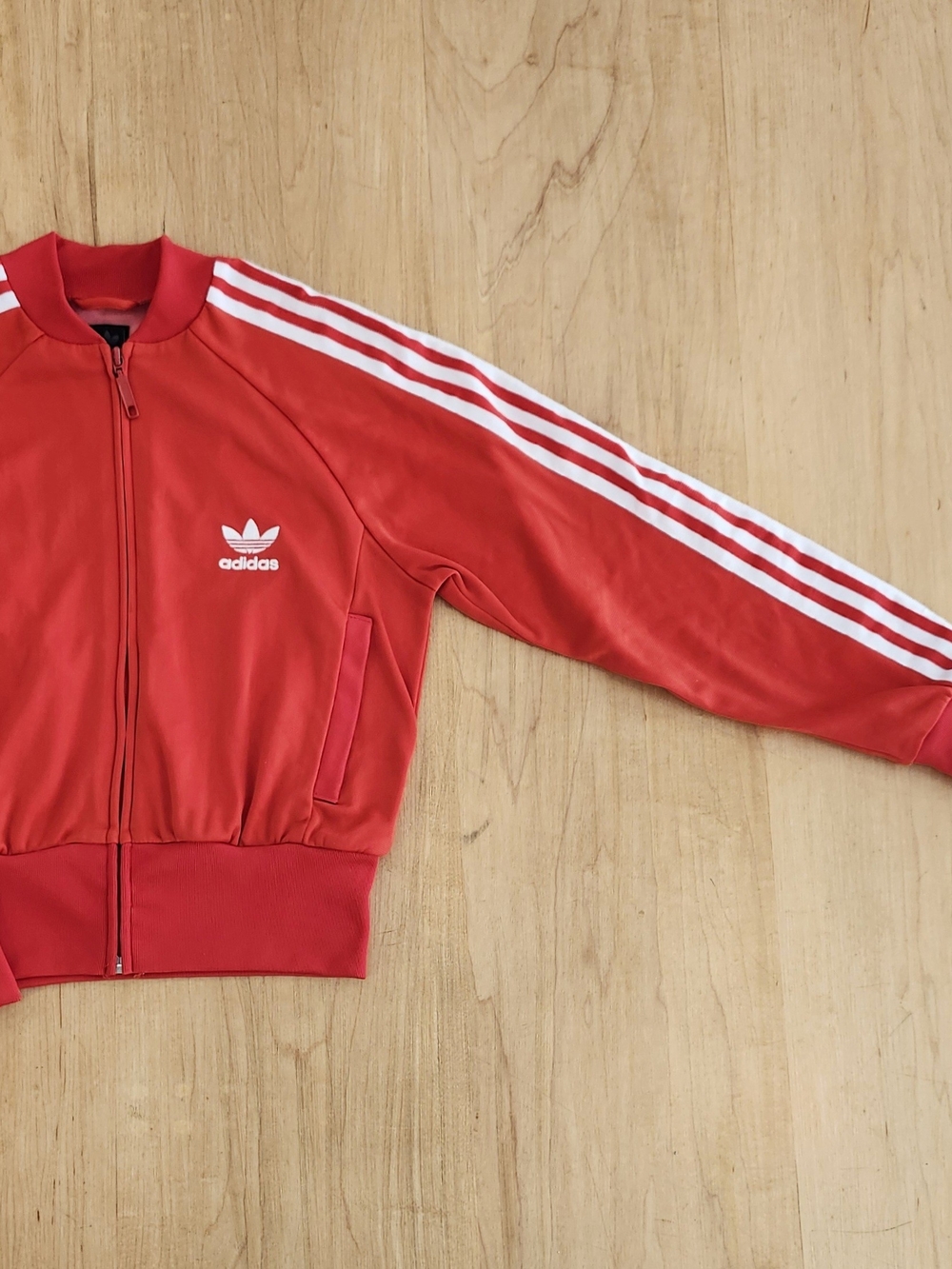Vintage Adidas Red White Track Jacket Size 90 S Short Length